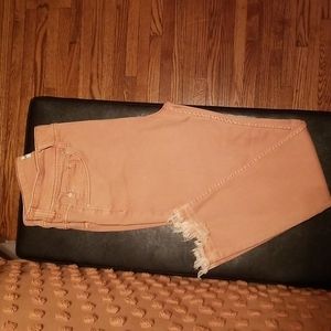 FREE PEOPLE Wild Child Skinny Jeans - Camel 32